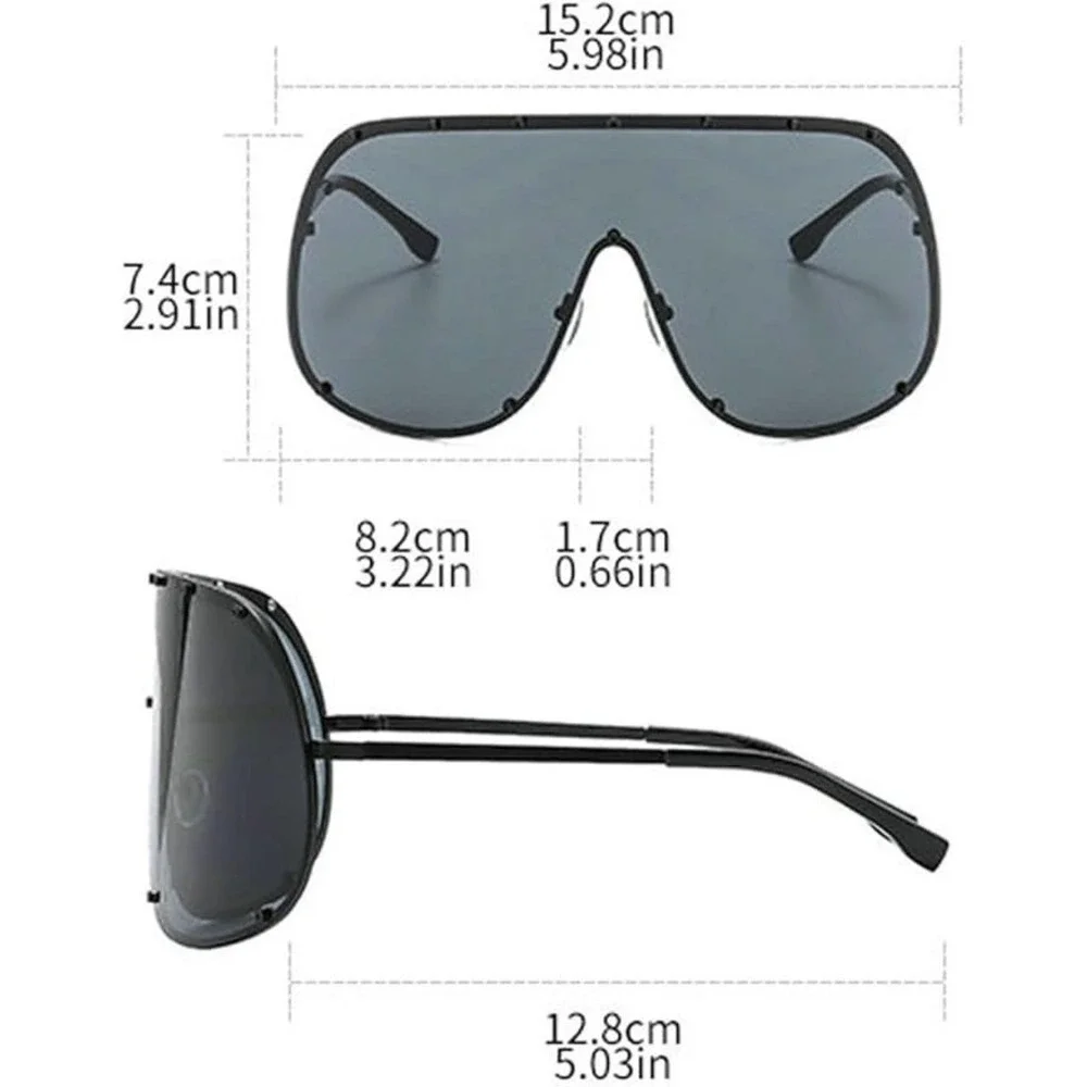 Oversized Shield Sunglasses Visor Wrap Sun Glasses Fashion  Brown Women‎ Men New